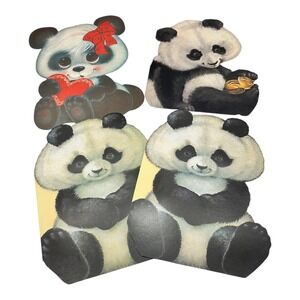 Hallmark Ambassador Panda Cards & Wall Hanging –‎ 1970s Vintage Ephemera